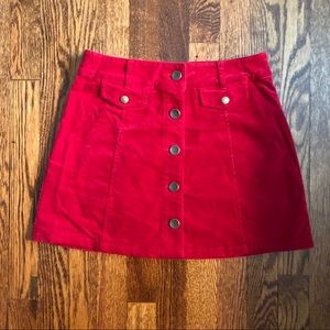 Forever 21 Red Corduroy Skirt